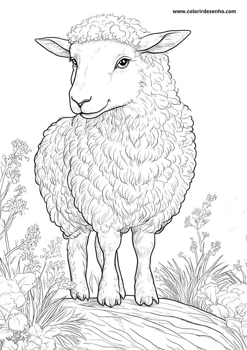 Printable Sheep Coloring Pages 4