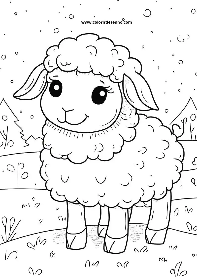 Printable Sheep Coloring Pages 8