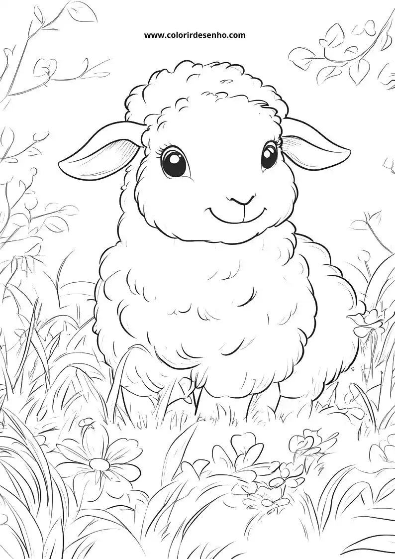 Printable Sheep Coloring Pages 9