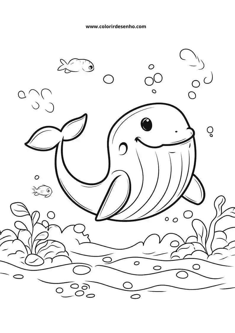 Printable Whale Coloring Pages 9
