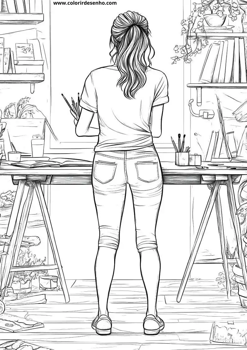 Printable Woman Coloring Pages 6
