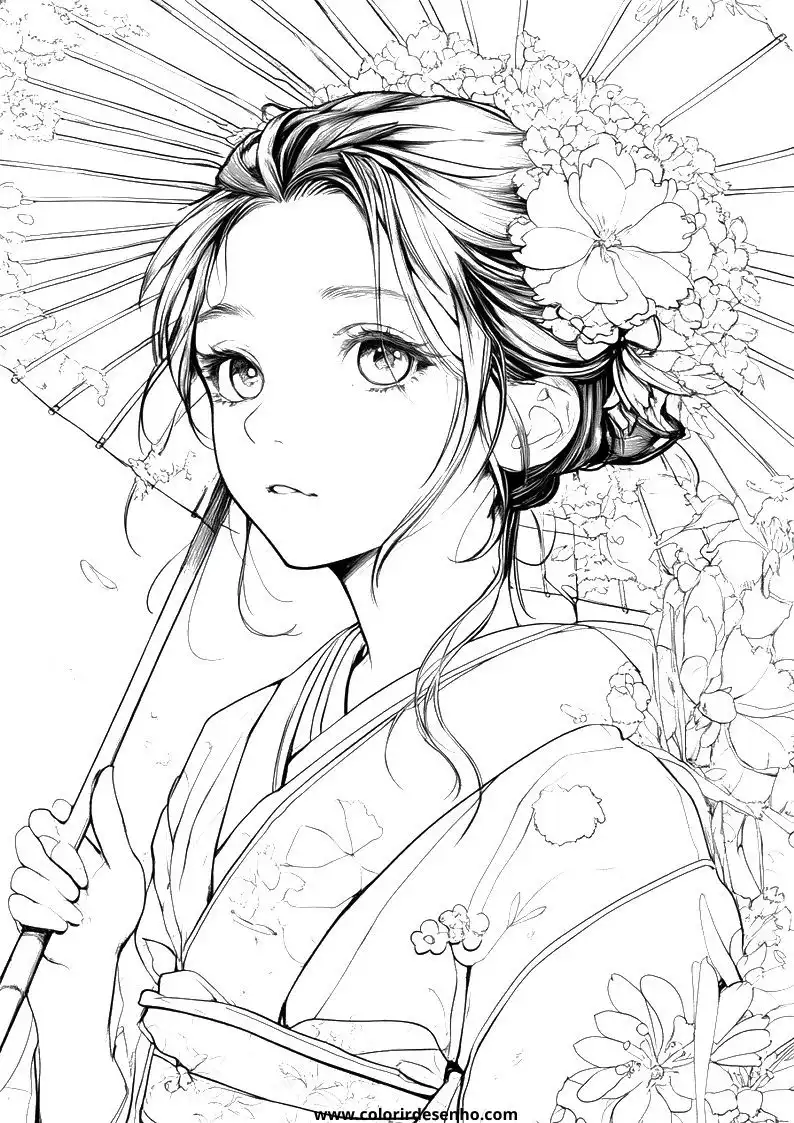 Realistic Anime Coloring Pages 10