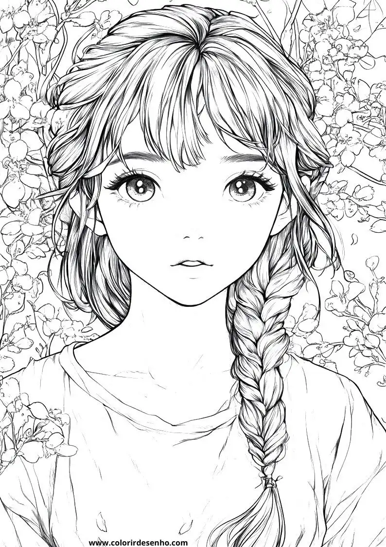 Realistic Anime Coloring Pages 6