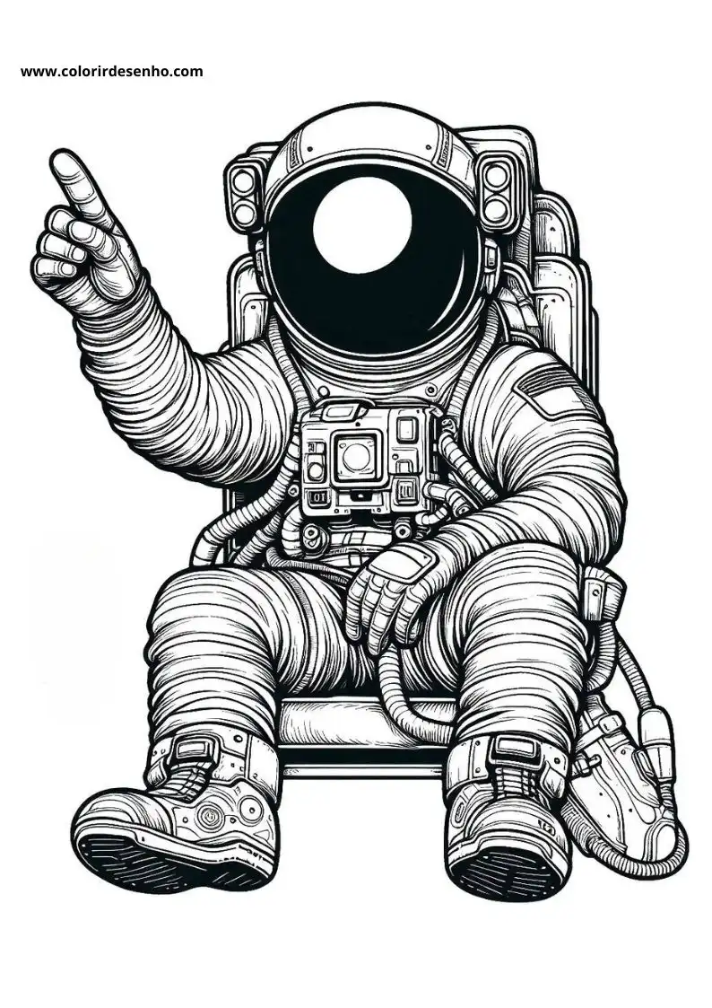 Realistic Astronaut Coloring Pages 1