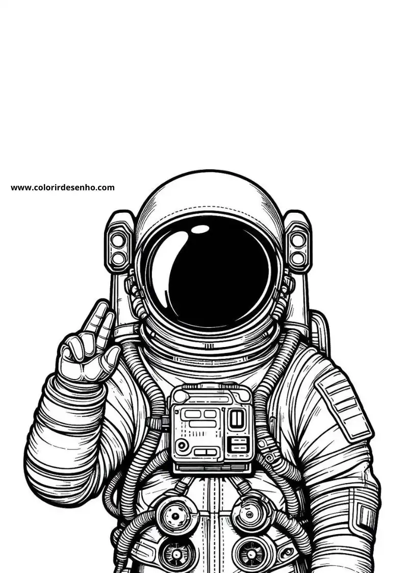 Realistic Astronaut Coloring Pages 2