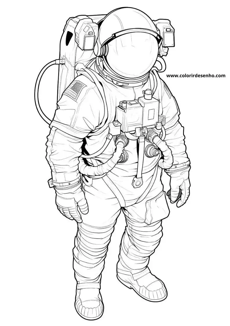 Realistic Astronaut Coloring Pages 3
