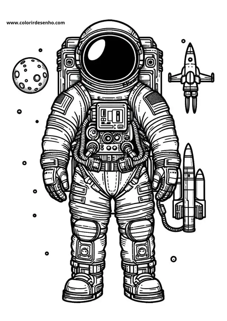 Realistic Astronaut Coloring Pages 5