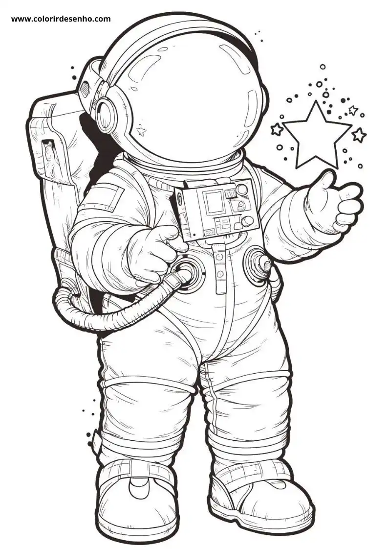 Realistic Astronaut Coloring Pages 6