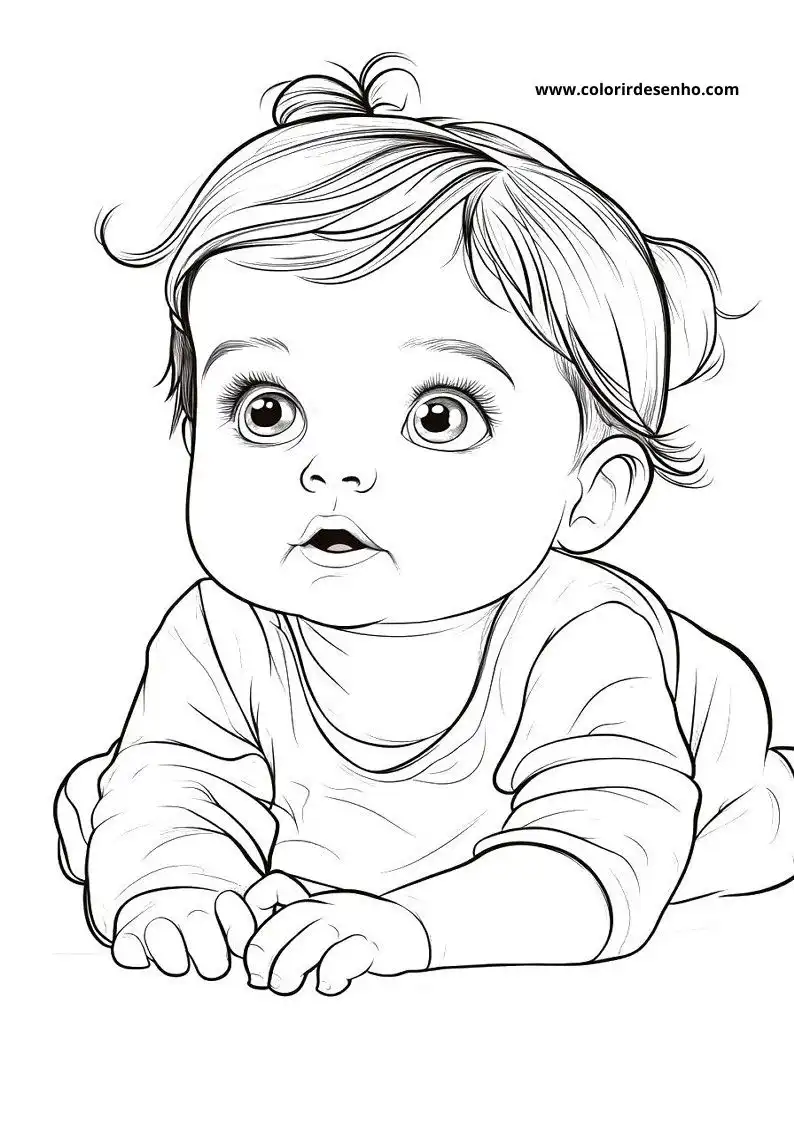 Realistic Baby Coloring Pages 12