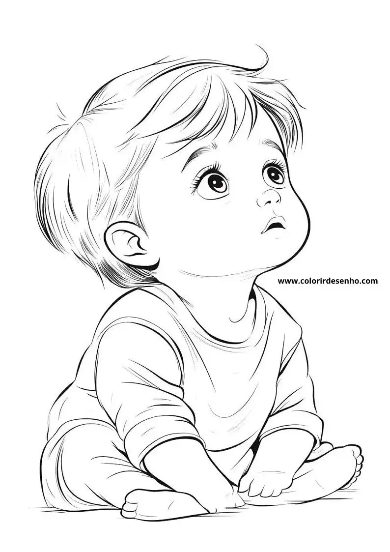 Realistic Baby Coloring Pages 7