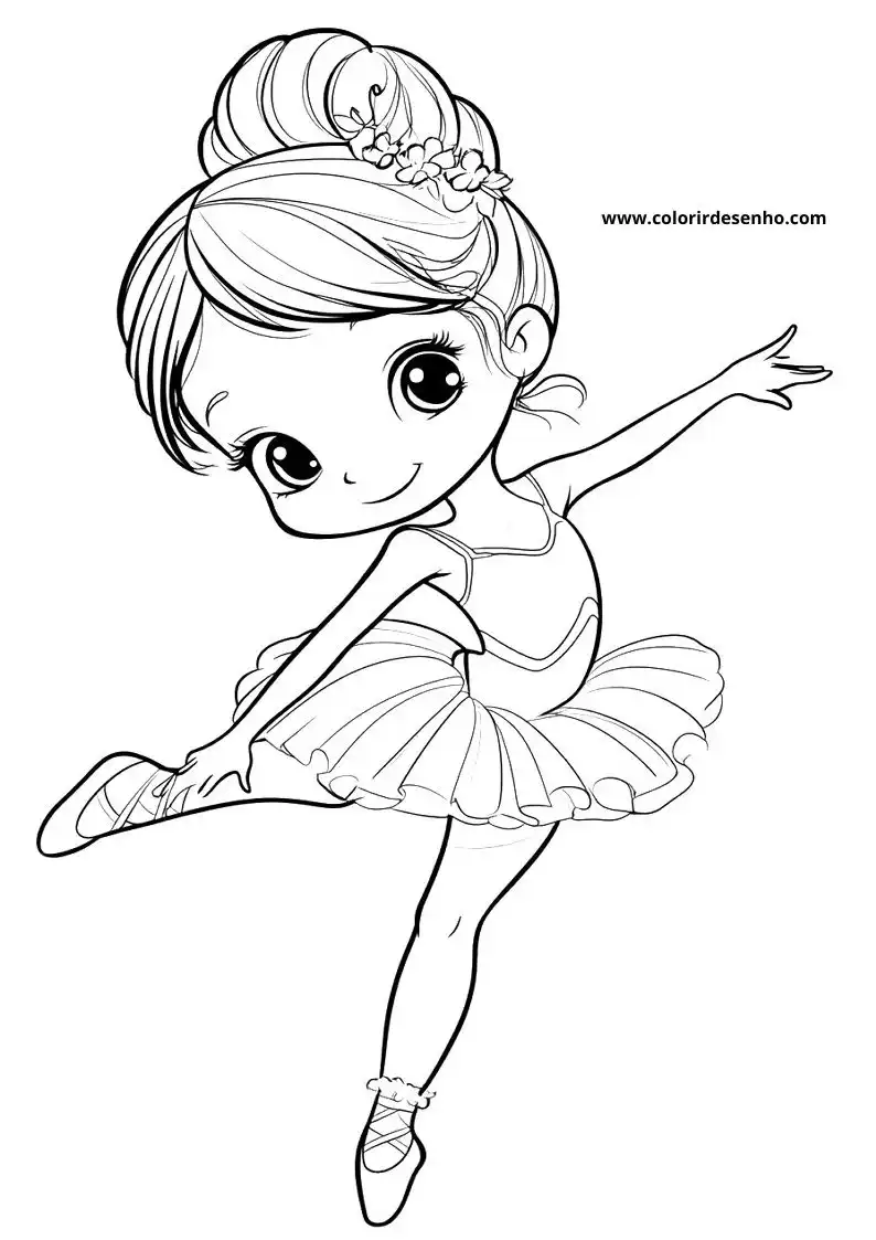 Realistic Ballerina Coloring Pages 1