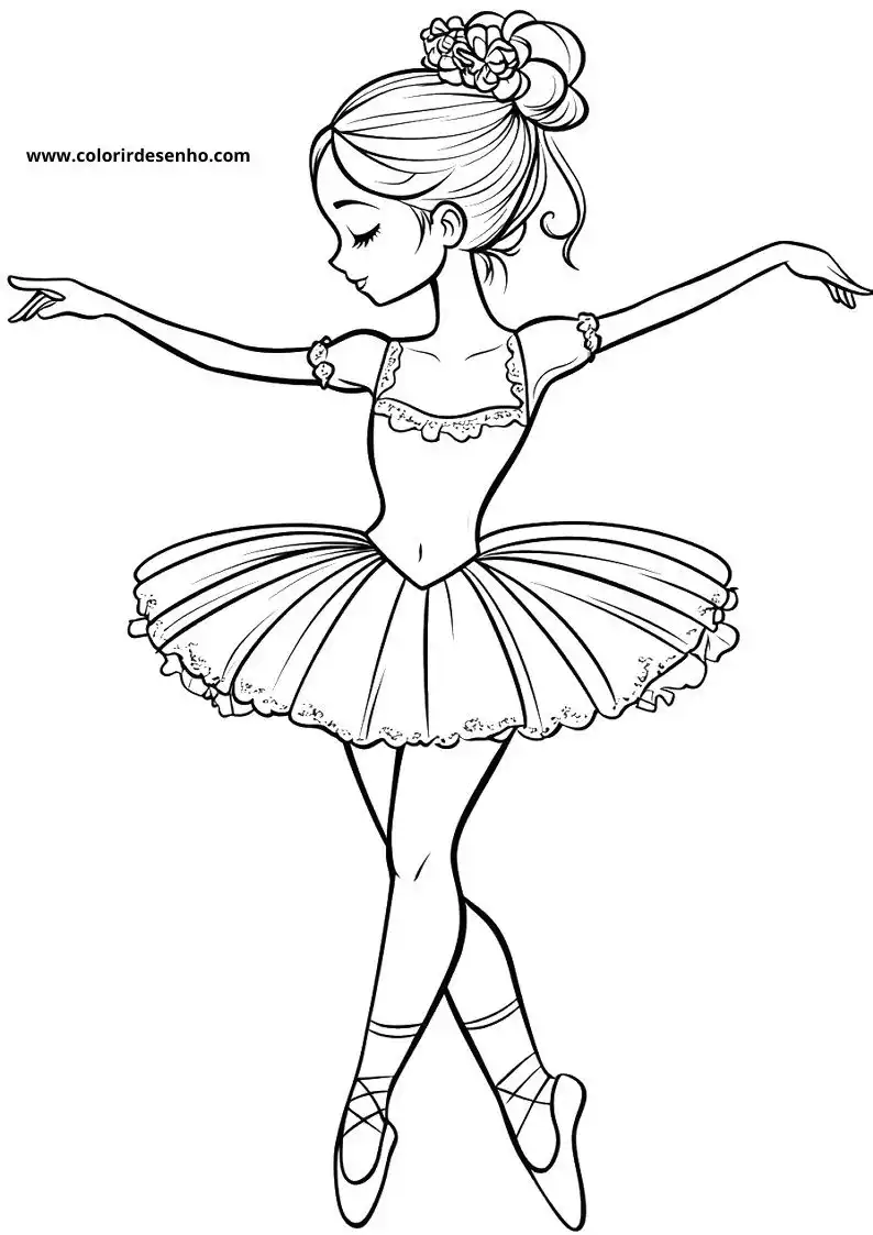 Realistic Ballerina Coloring Pages 4