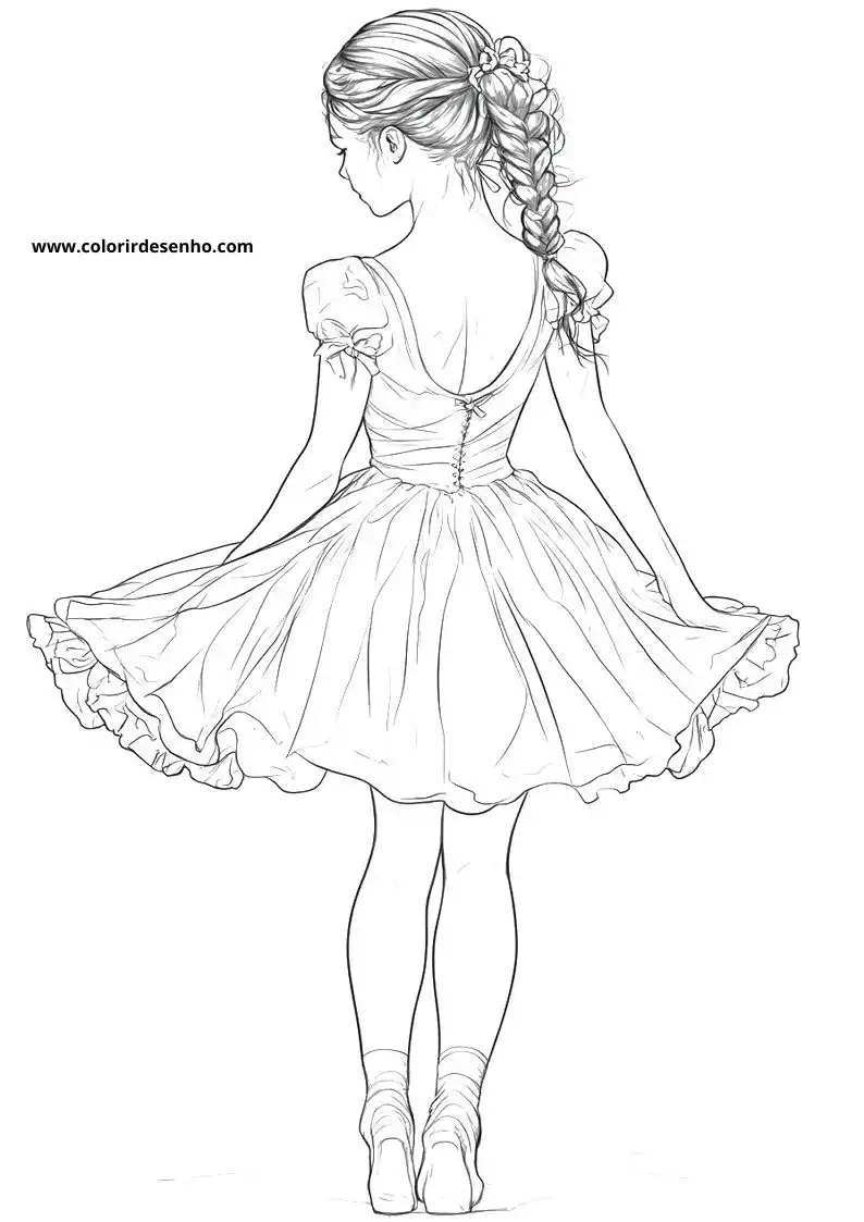 Realistic Ballerina Coloring Pages 9