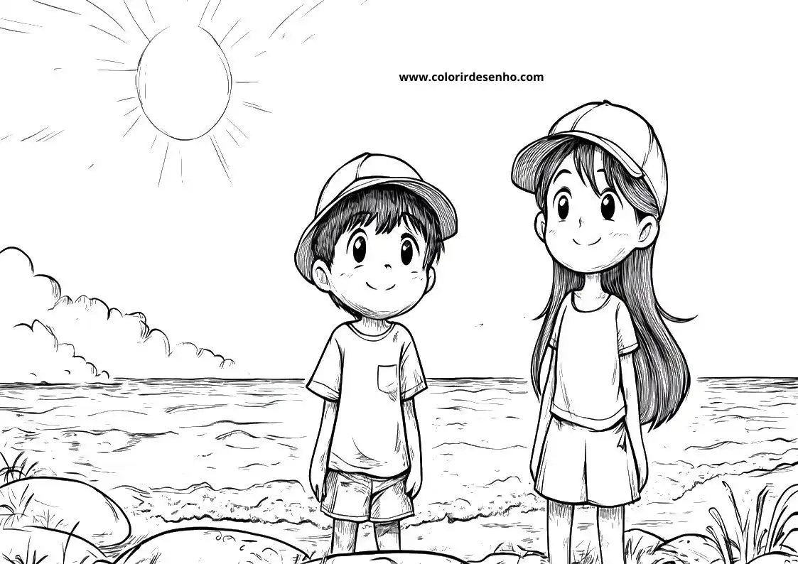 Realistic Beach Coloring Pages 6