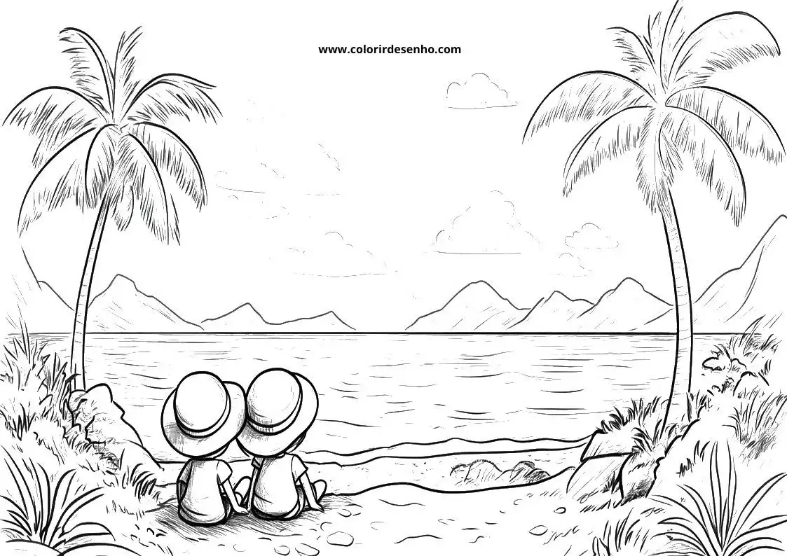 Realistic Beach Coloring Pages 8