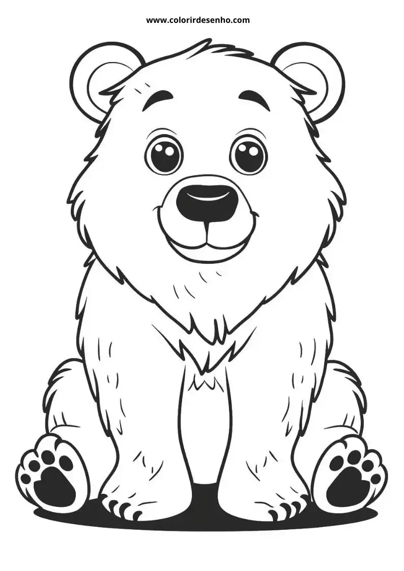 Realistic Bear Coloring Pages 1