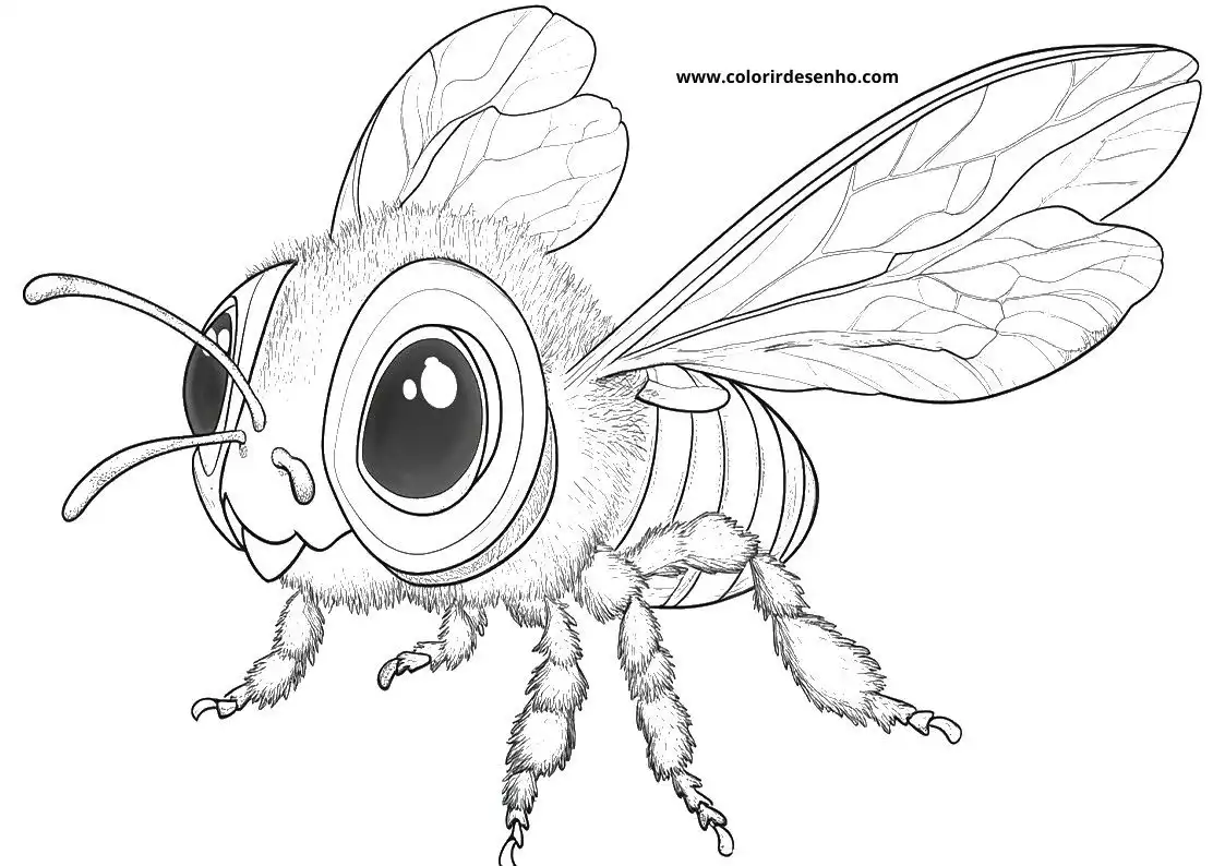 Realistic Bee Coloring Pages 1