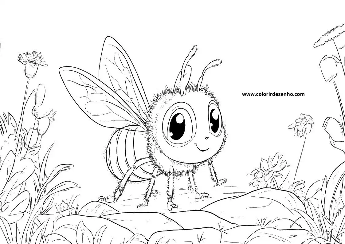 Realistic Bee Coloring Pages 3