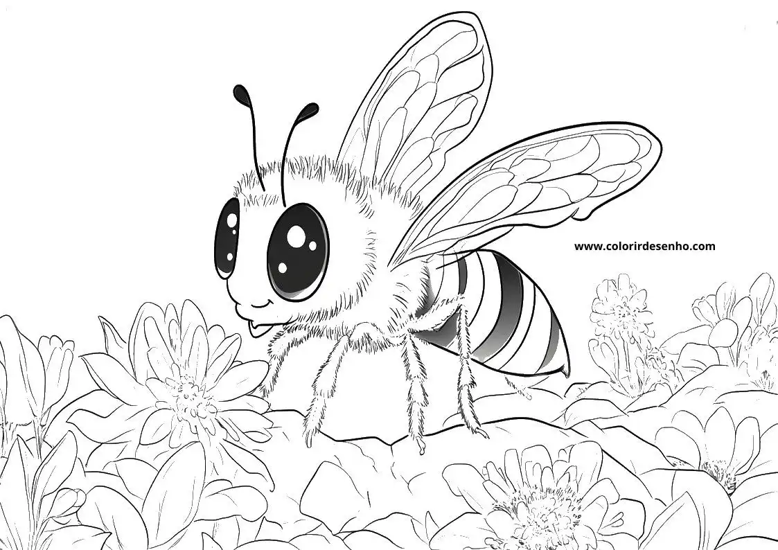 Realistic Bee Coloring Pages 4