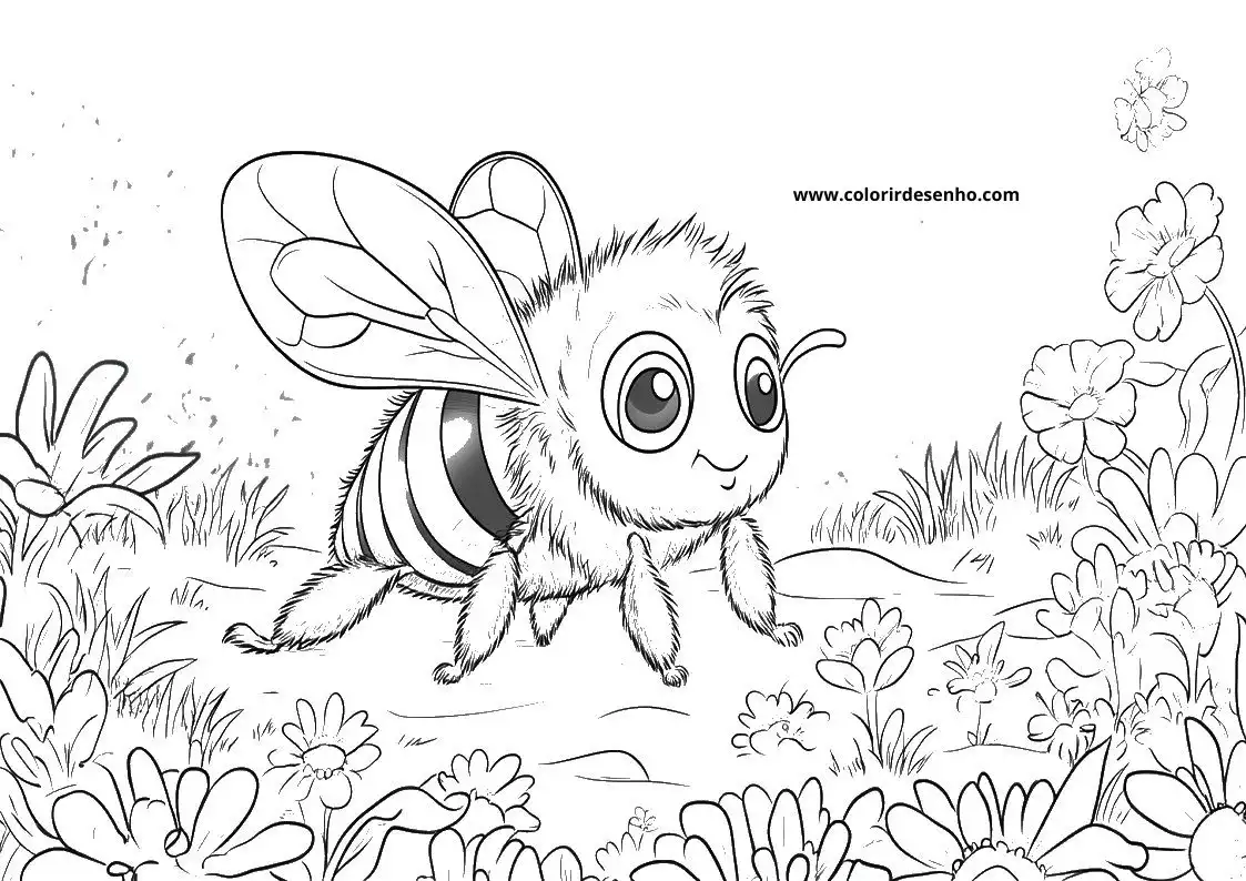 Realistic Bee Coloring Pages 7