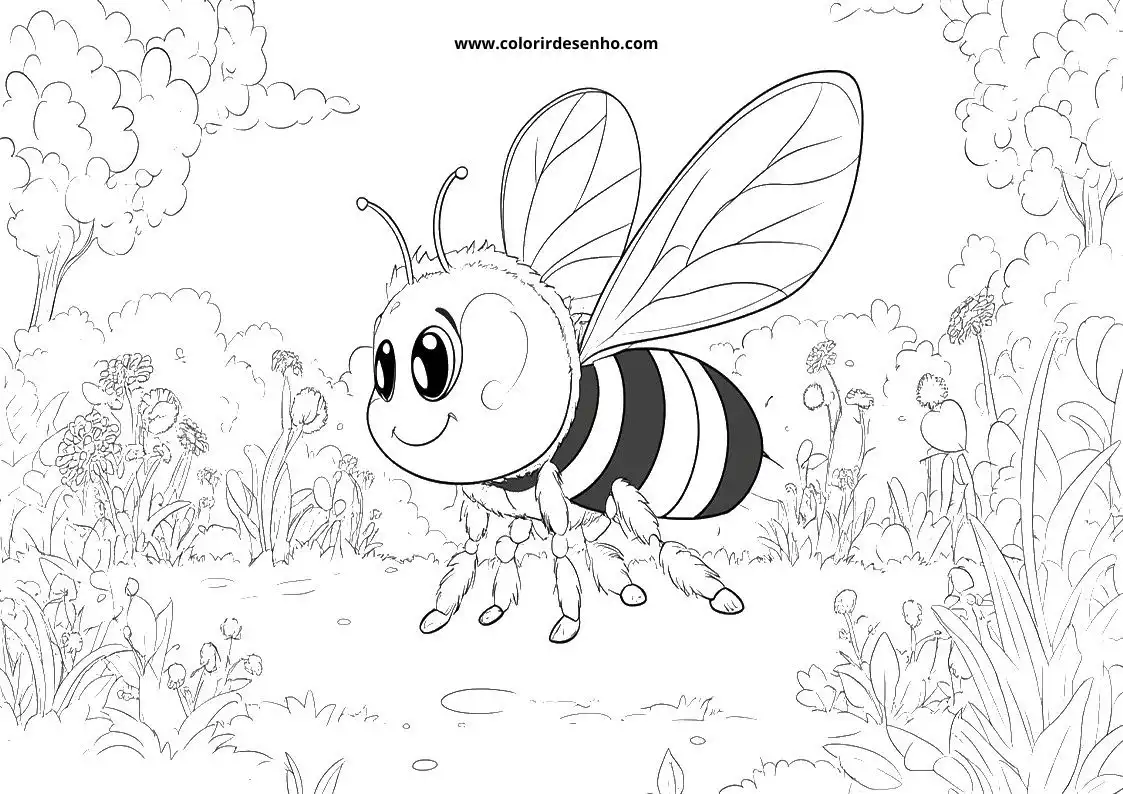 Realistic Bee Coloring Pages 9