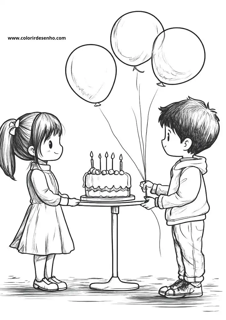 Realistic Birthday Coloring Pages 6