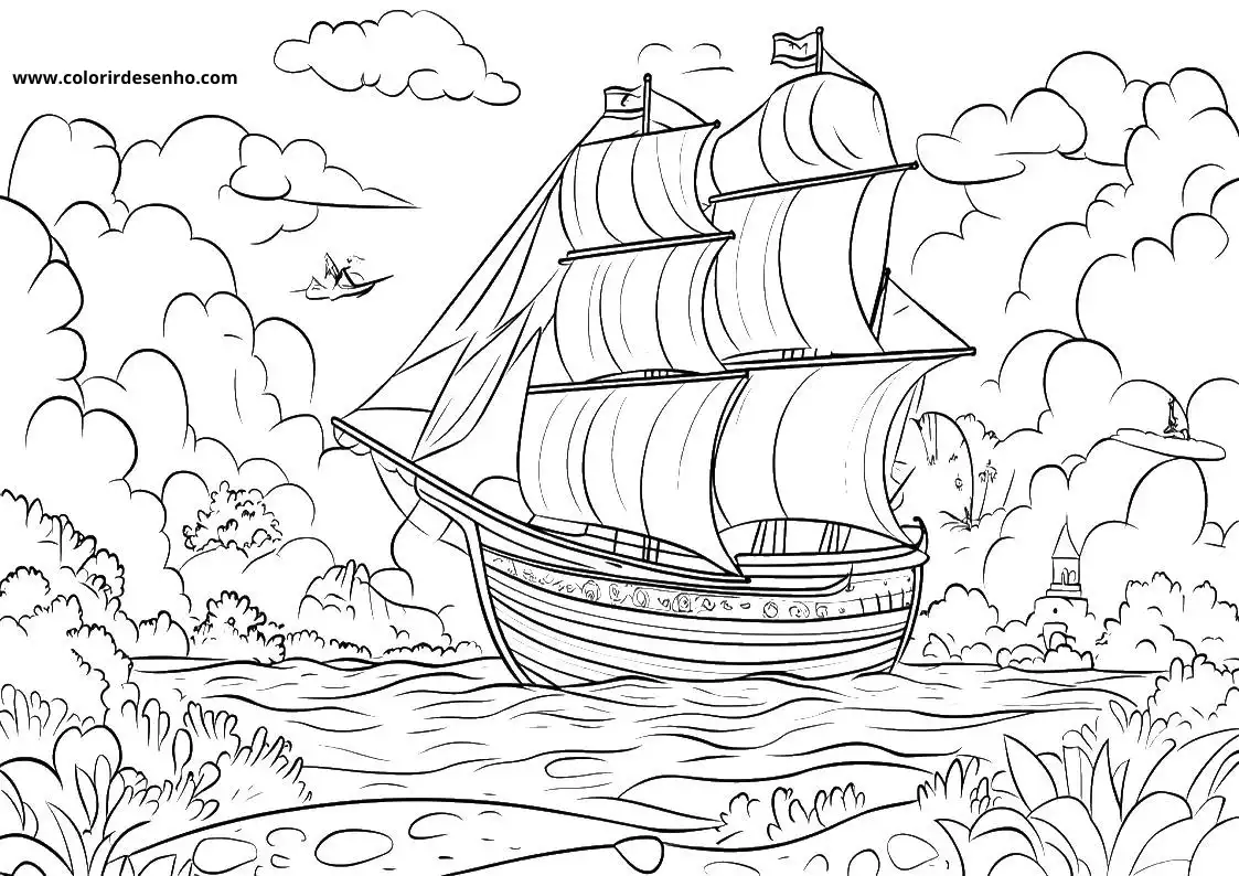 Realistic Boat Coloring Pages 4