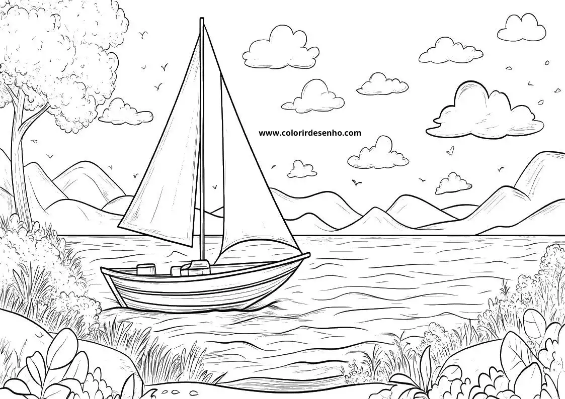 Realistic Boat Coloring Pages 8
