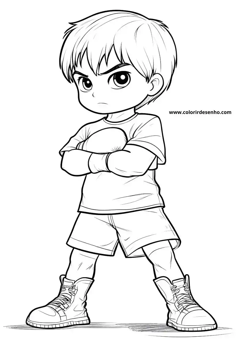 Realistic Boxing Coloring Pages 9