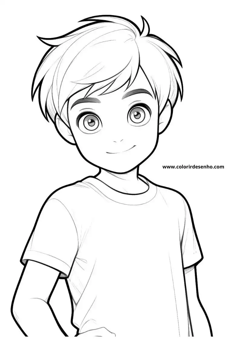 Realistic Boy Coloring Pages 10
