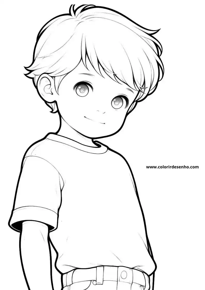 Realistic Boy Coloring Pages 4