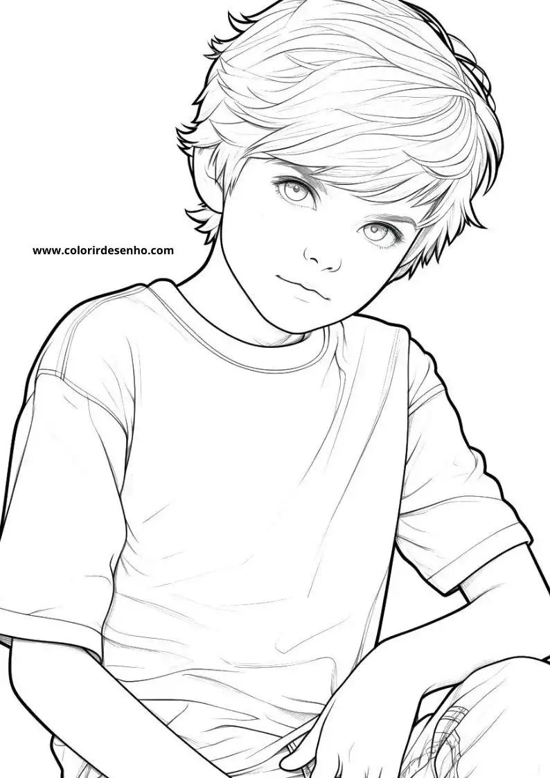 Realistic Boy Coloring Pages 8