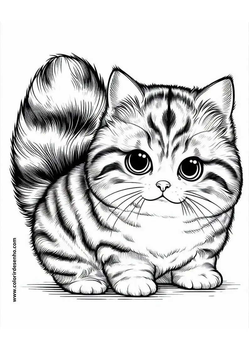 Realistic Cats and kittens Coloring Pages 10