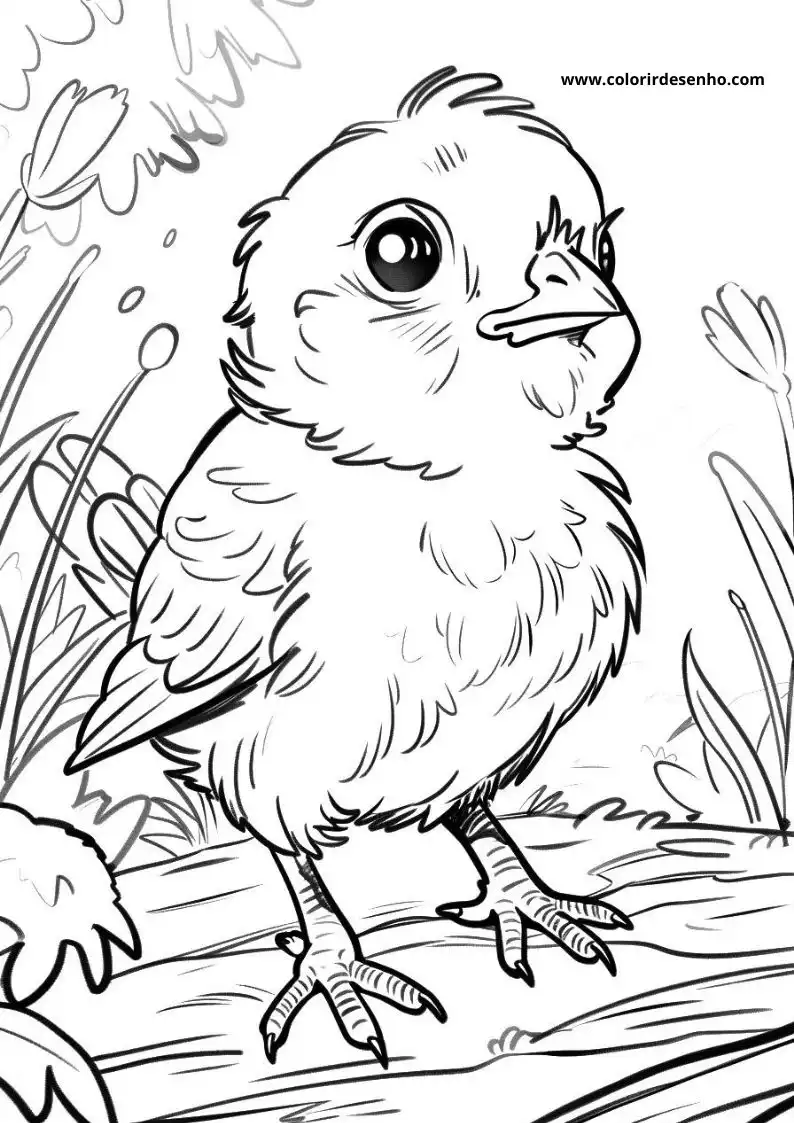 Realistic Chicken Coloring Pages 3