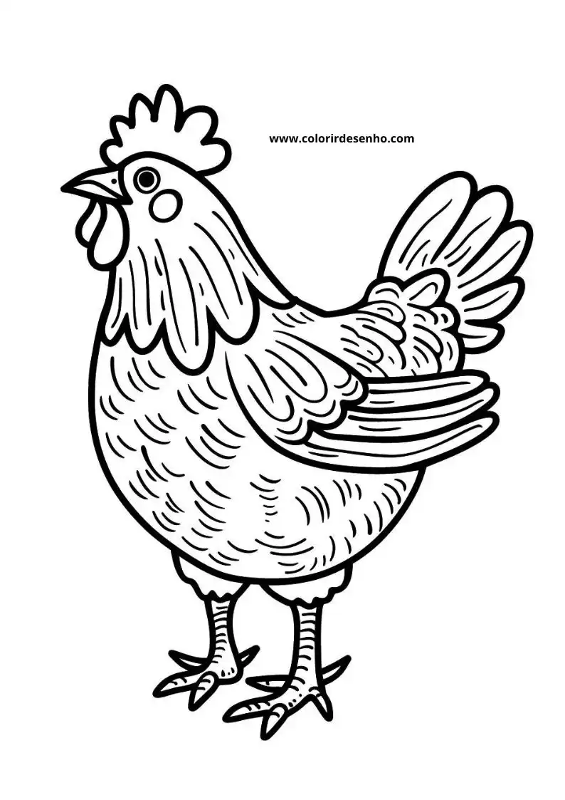 Realistic Chicken Coloring Pages 5