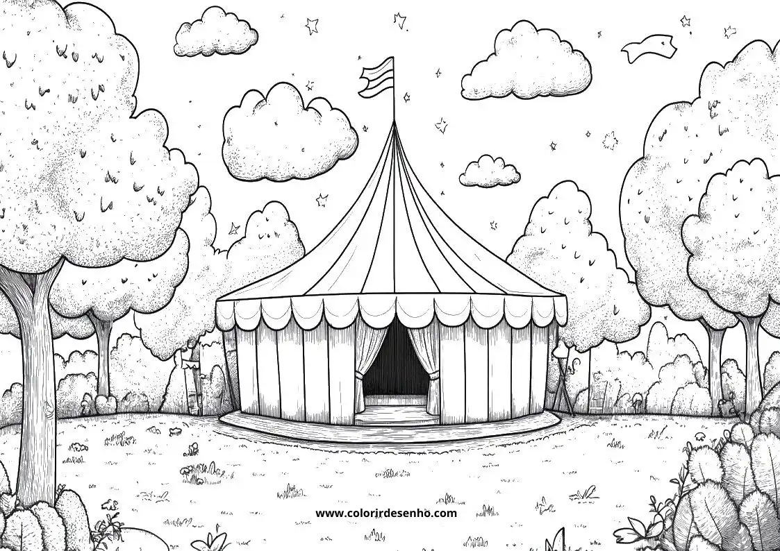 Realistic Circus Coloring Pages 1