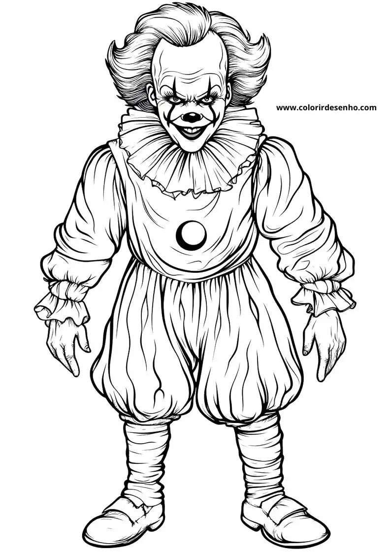 Realistic Clown Coloring Pages 131