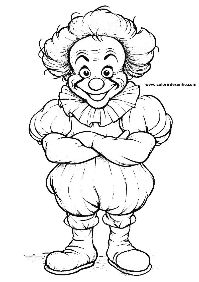 Realistic Clown Coloring Pages 134