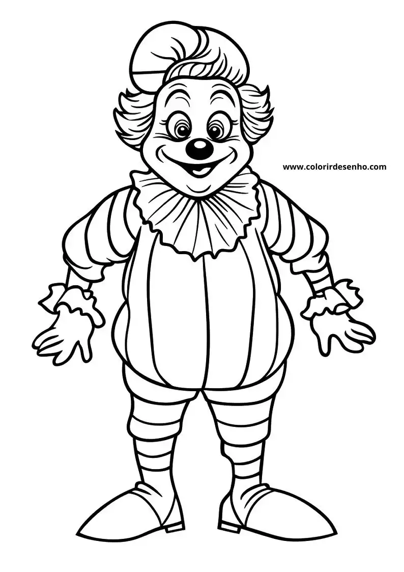 Realistic Clown Coloring Pages 136