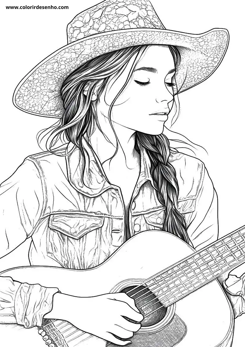 Realistic Country Music Coloring Pages 4