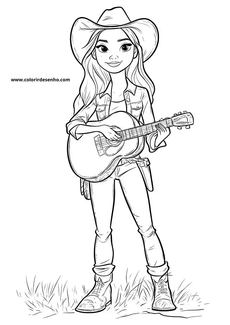 Realistic Country Music Coloring Pages 6