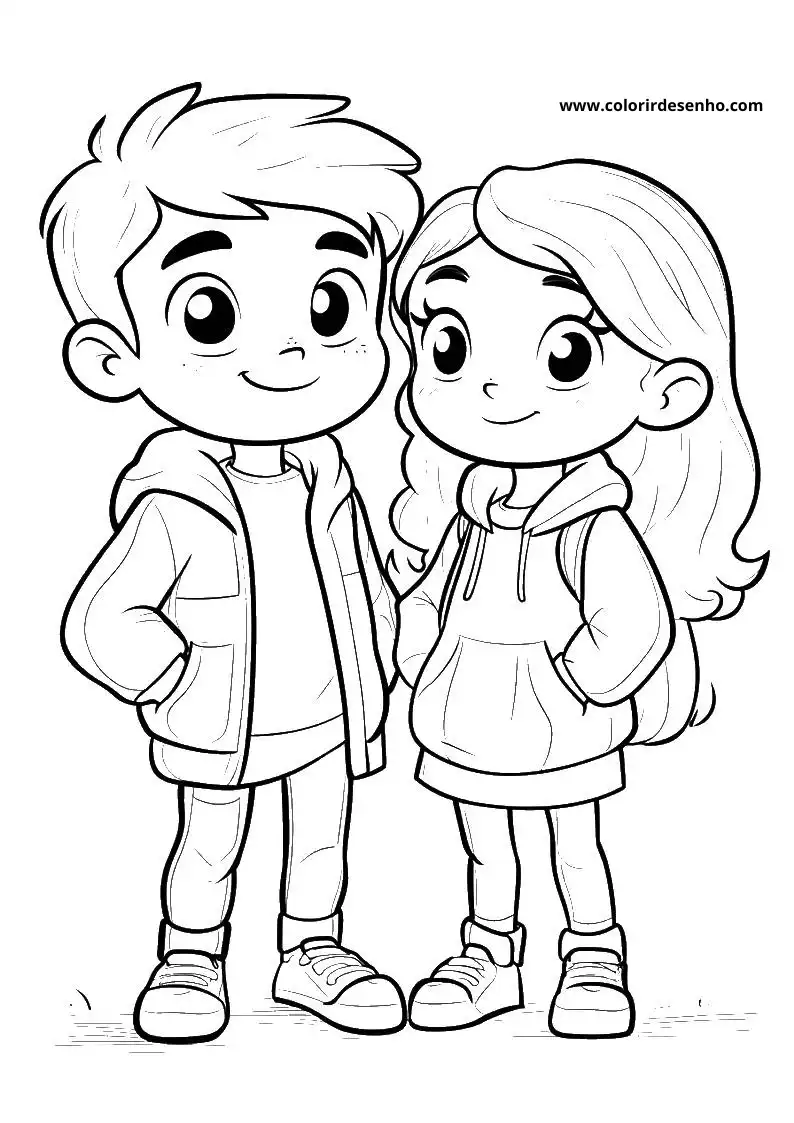 Realistic Couples Coloring Pages 1