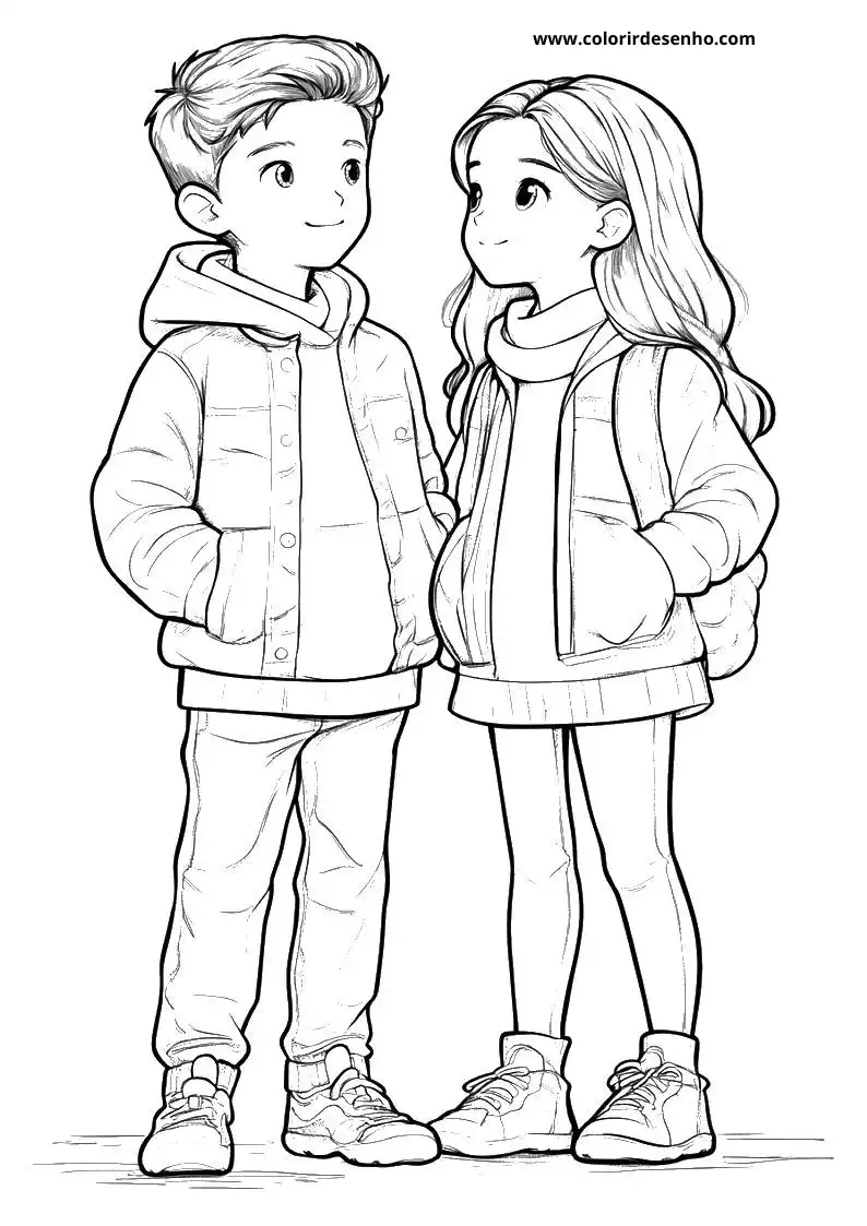 Realistic Couples Coloring Pages 4