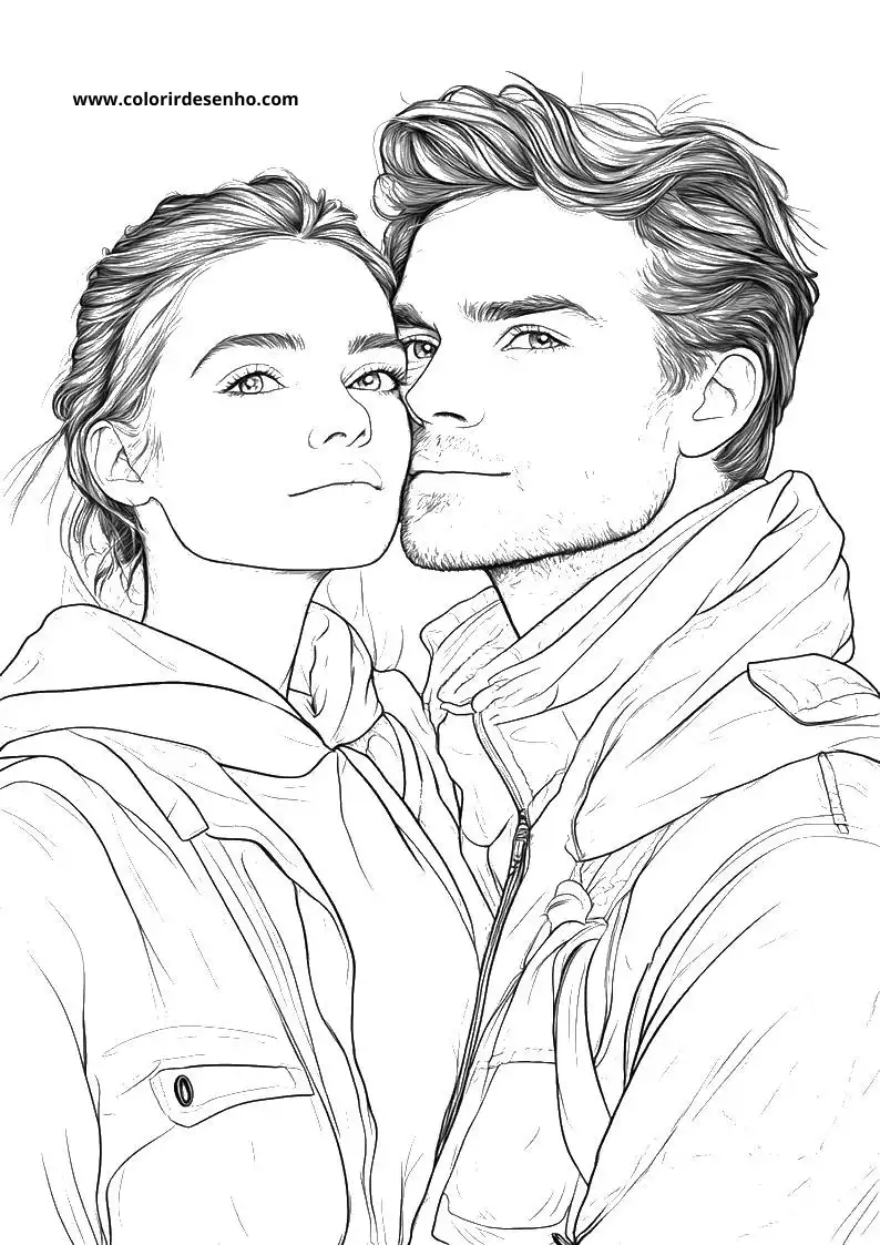 Realistic Couples Coloring Pages 5