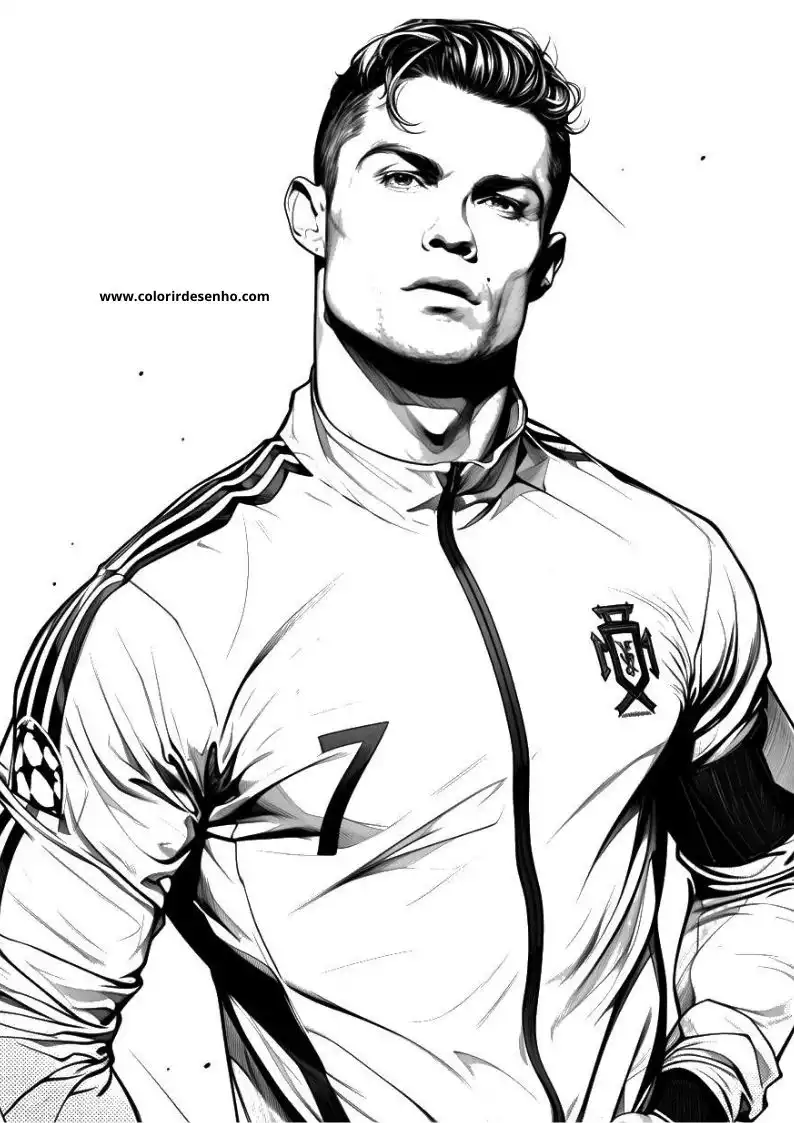 Free Printable Cristiano Ronaldo Coloring Pages in PDF 4
