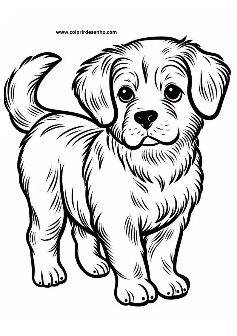 Realistic Dog and Puppy Coloring Pages 12