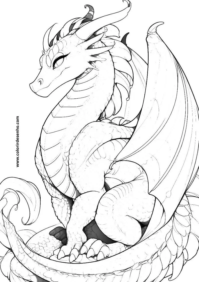Realistic Dragon Coloring Pages 10