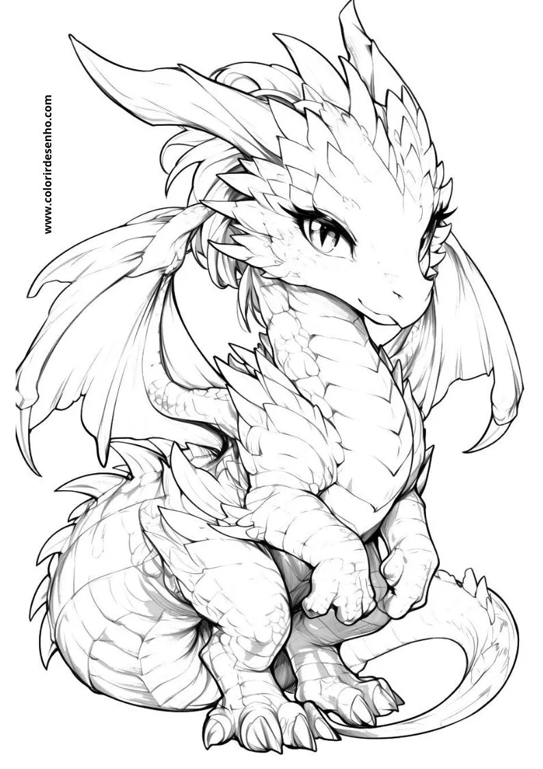 Realistic Dragon Coloring Pages 11