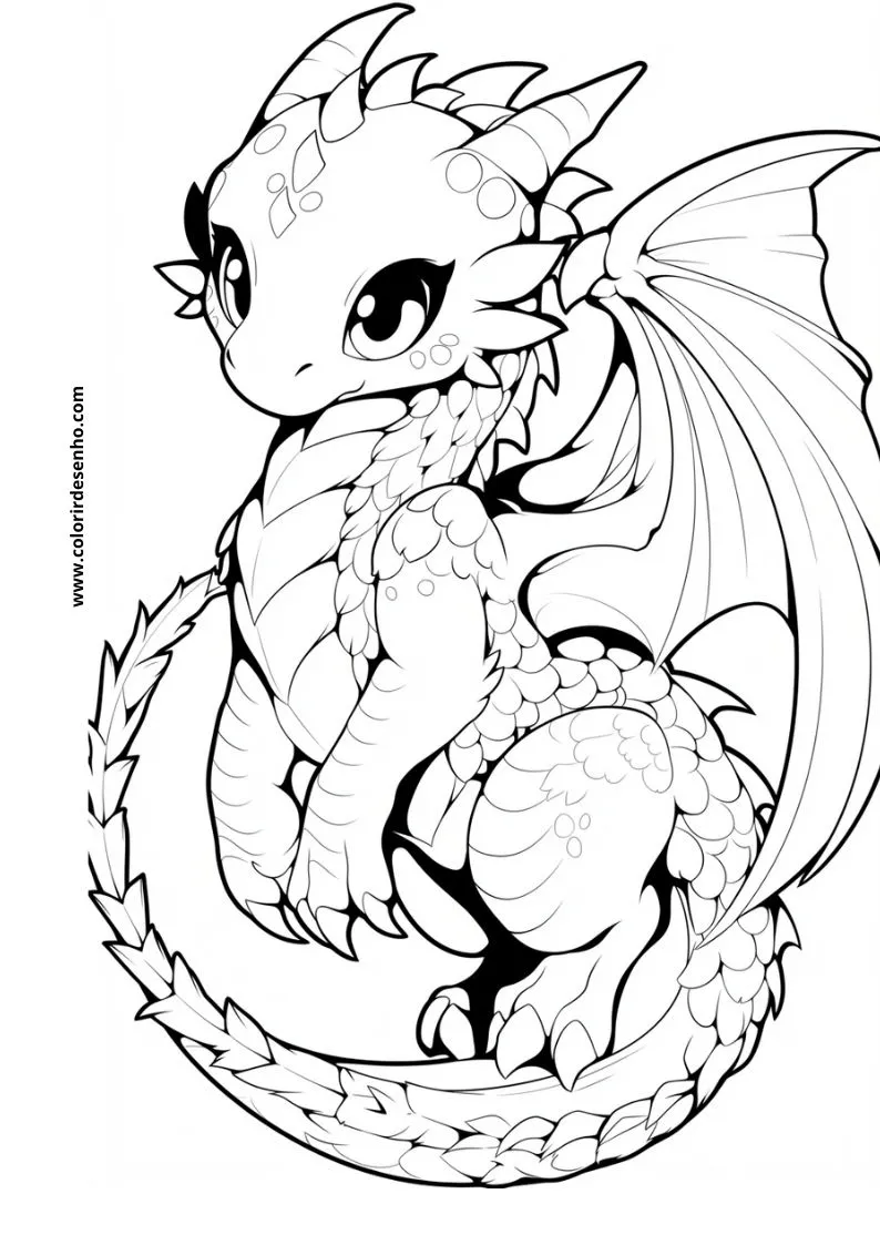 Realistic Dragon Coloring Pages 3