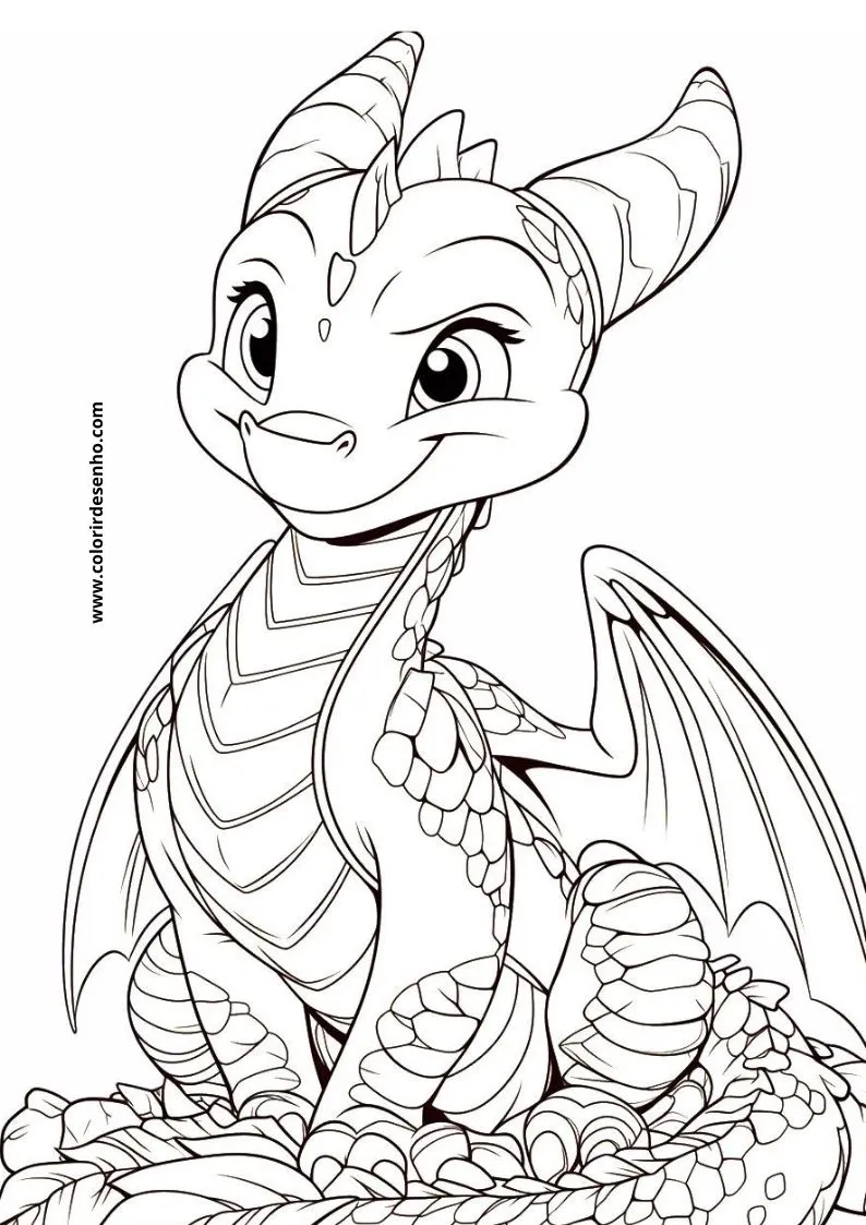 Realistic Dragon Coloring Pages 4